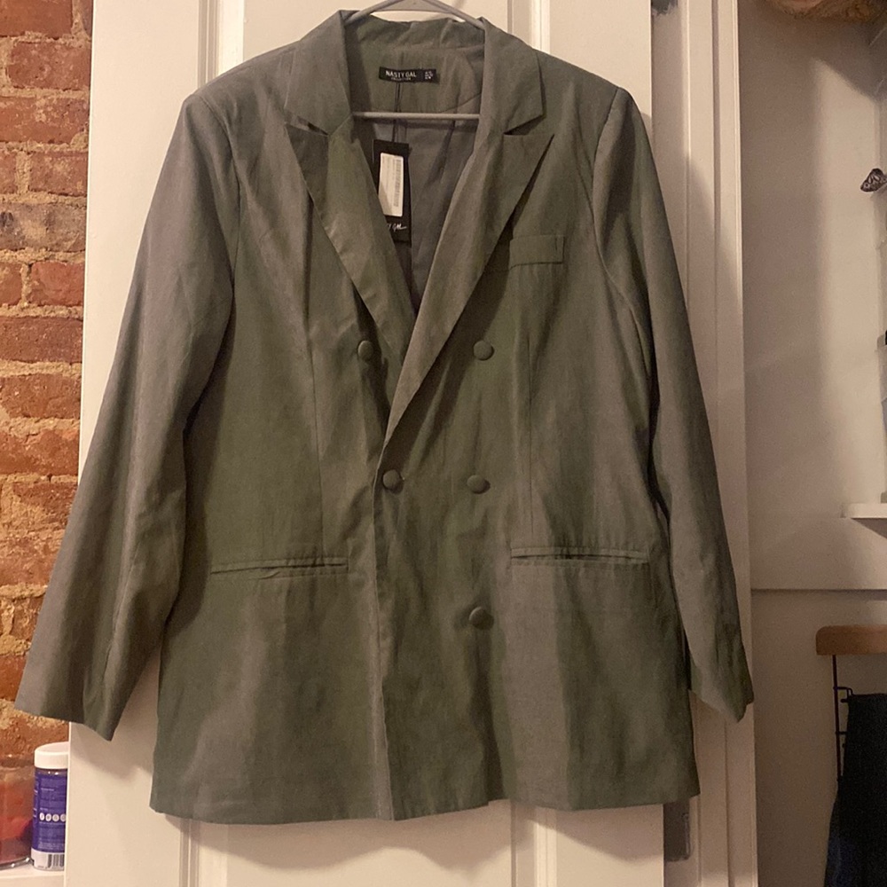 New with tags - Oversized suede hunter green Nasty Gal blazer